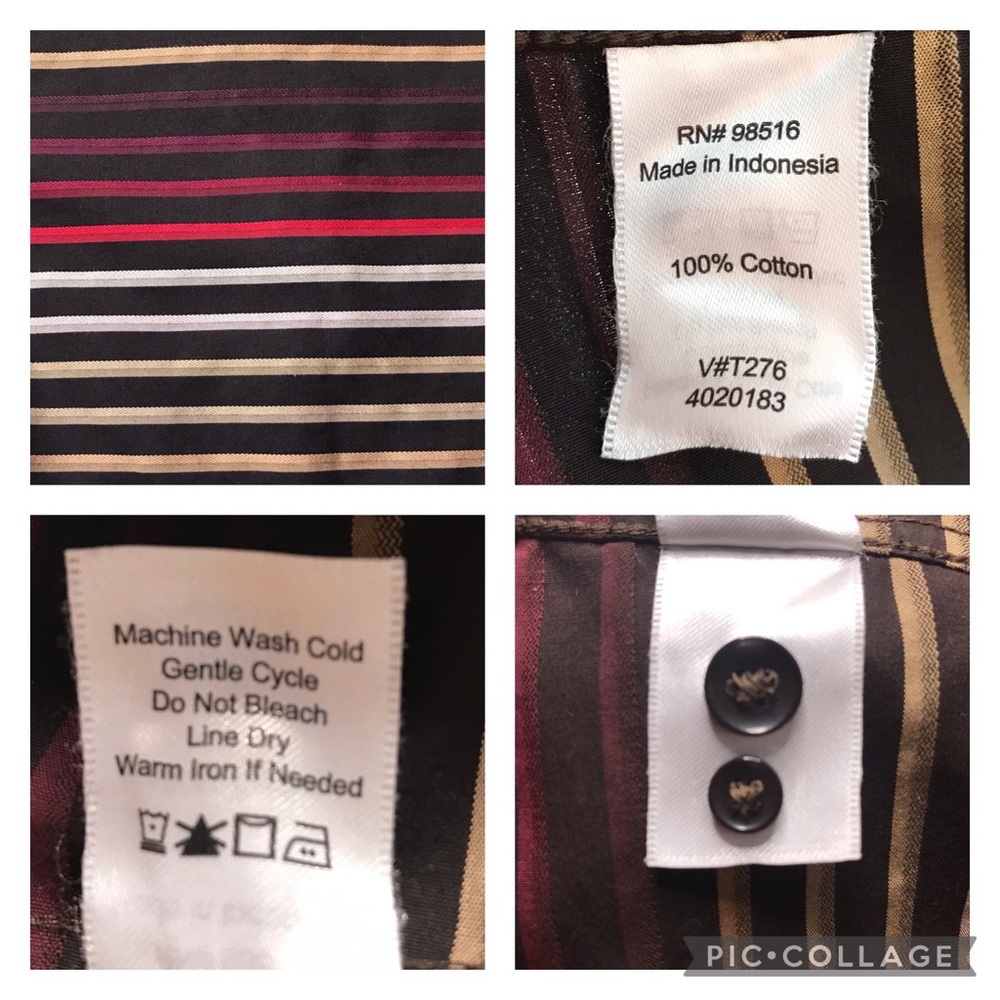 🎈SALE Coldwater Creek Classic Striped Blouse Size S No Iron Fitted Autumn Fall - Picture 10 of 15